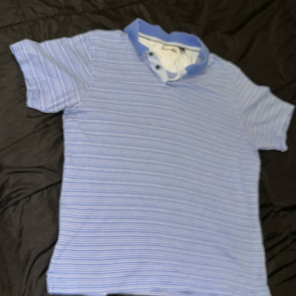 Tasso Elba Light Blue Striped Polo